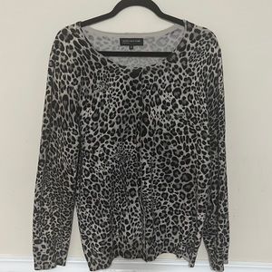 Jones New York 1X Animal Print Cardigan
